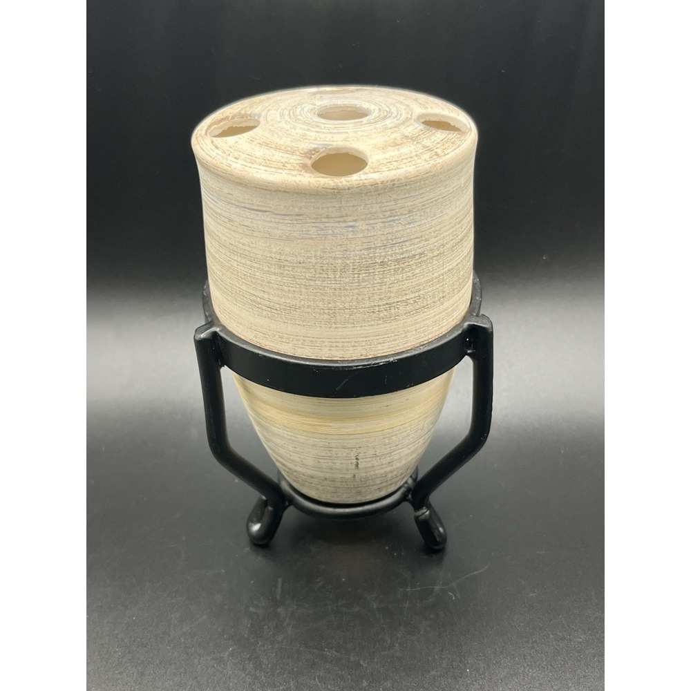 Ceramic Toothbrush Holder in Metal Stand Made in India‎ 5 Holes